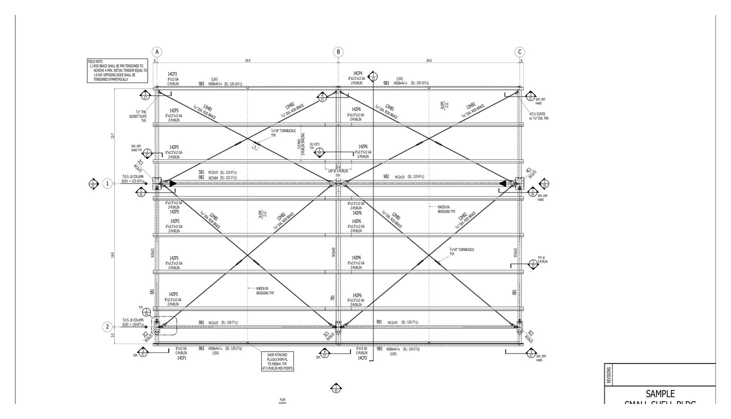 Open-Air Shell Canopy framing plan